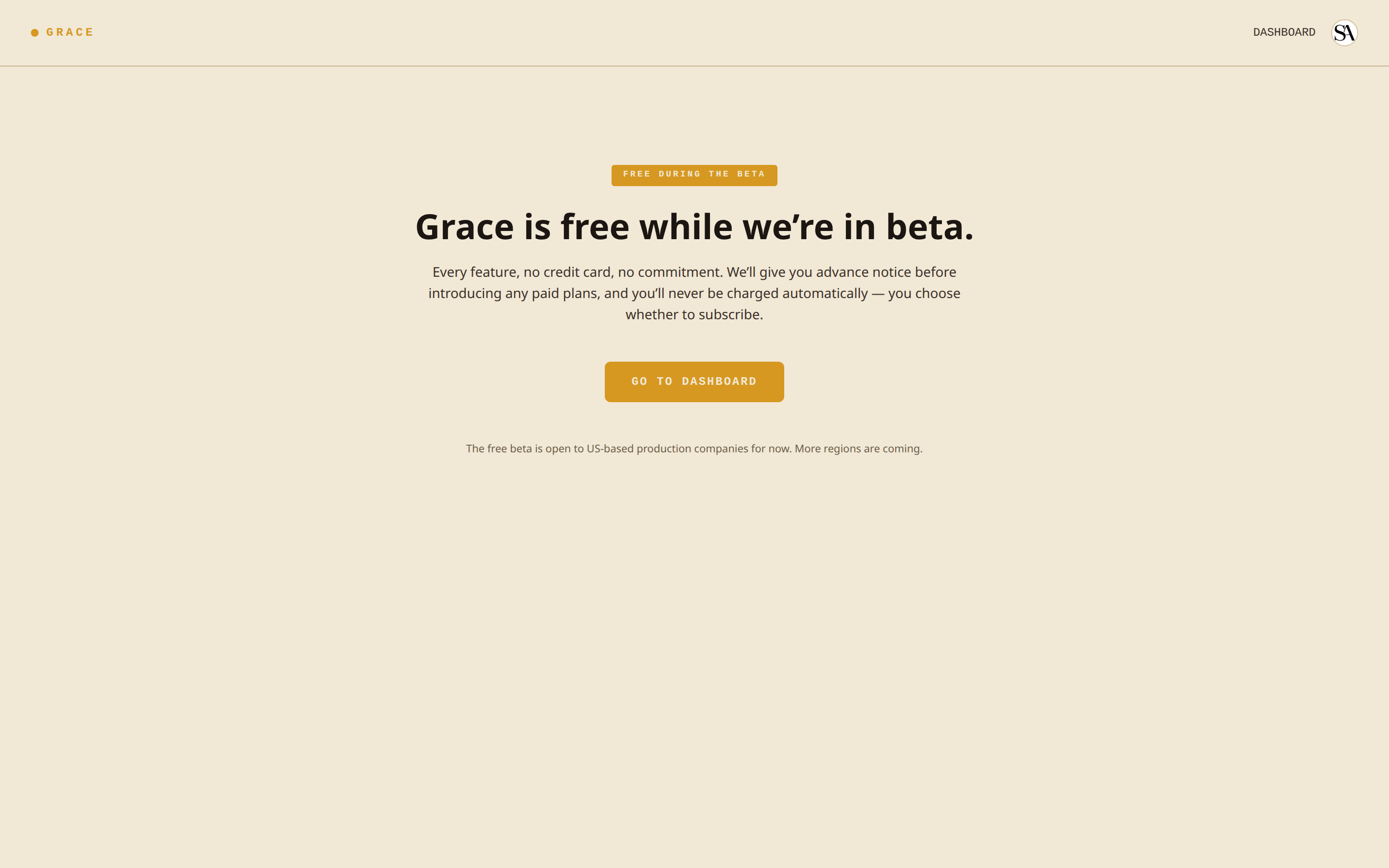 The public pricing page during the beta